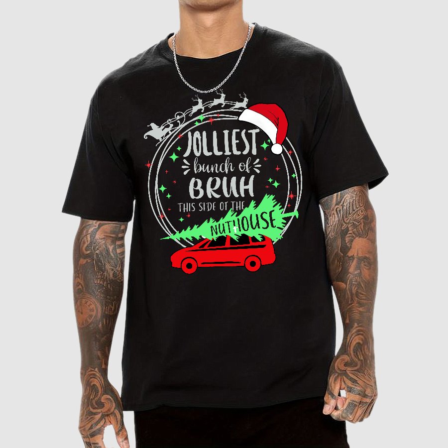 Jolliest Bunch of Bruh Christmas Geek T-Shirt