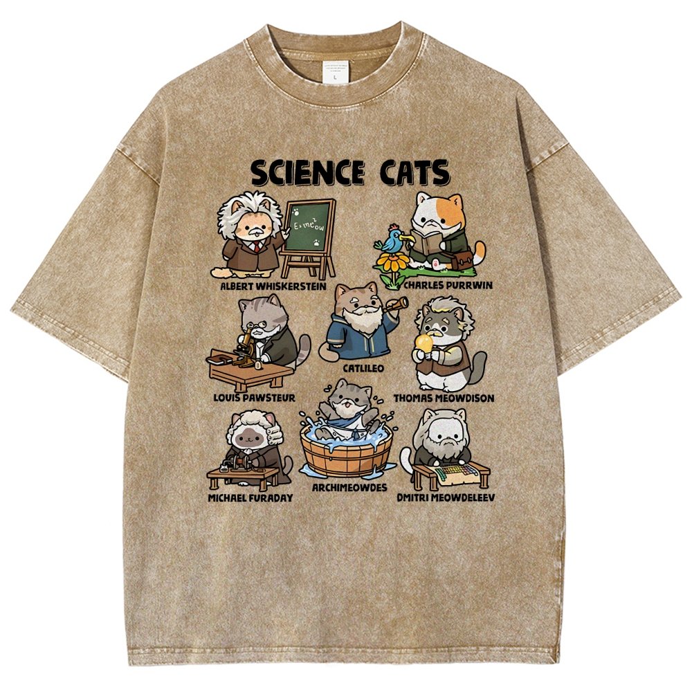 Science Cats Vintage Distressed T-shirt