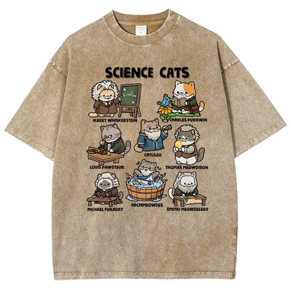 Science Cats Vintage Distressed T-shirt