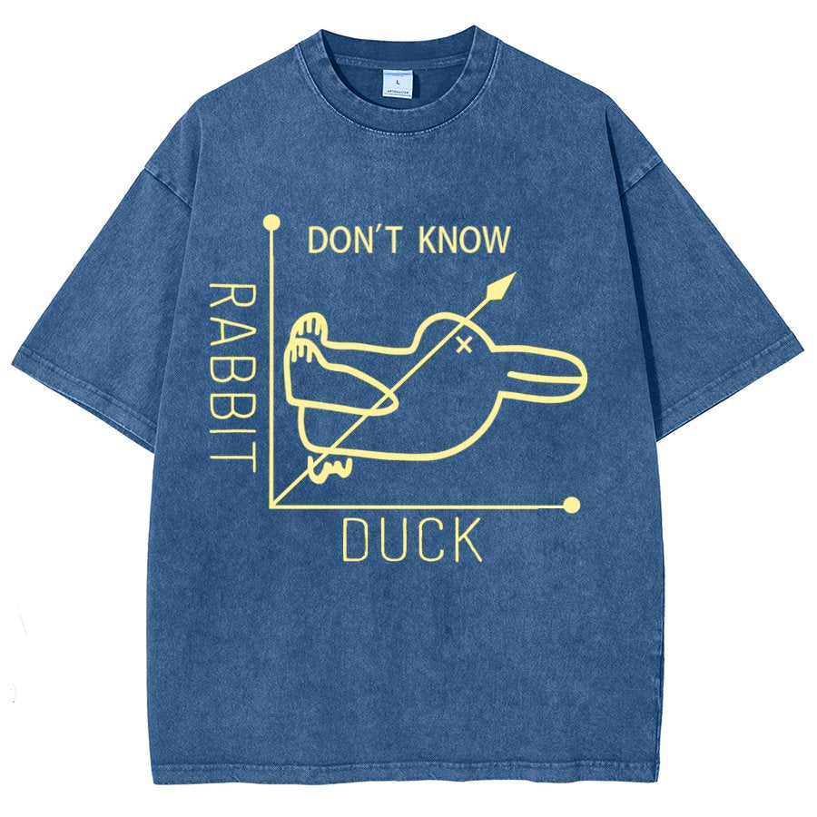 Rabbit or Duck - Don't know - Math Graph Vintage Distressed T-shirt