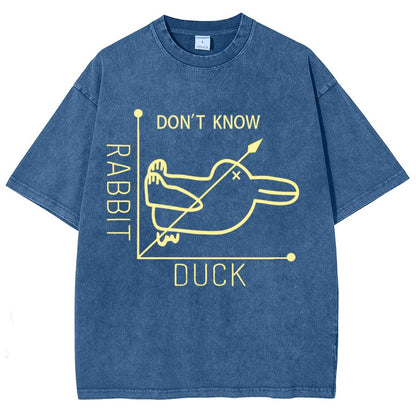Rabbit or Duck - Don't know - Math Graph Vintage Distressed T-shirt
