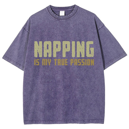 Napping is My Passion Vintage Distressed T-shirt