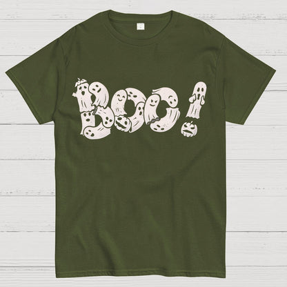 Boo - Funny Cute Ghost Typography Geek T-Shirt