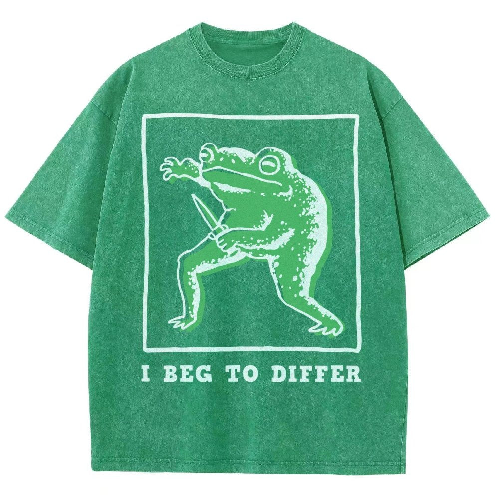 I Beg To Differ Frog Vintage Distressed T-shirt