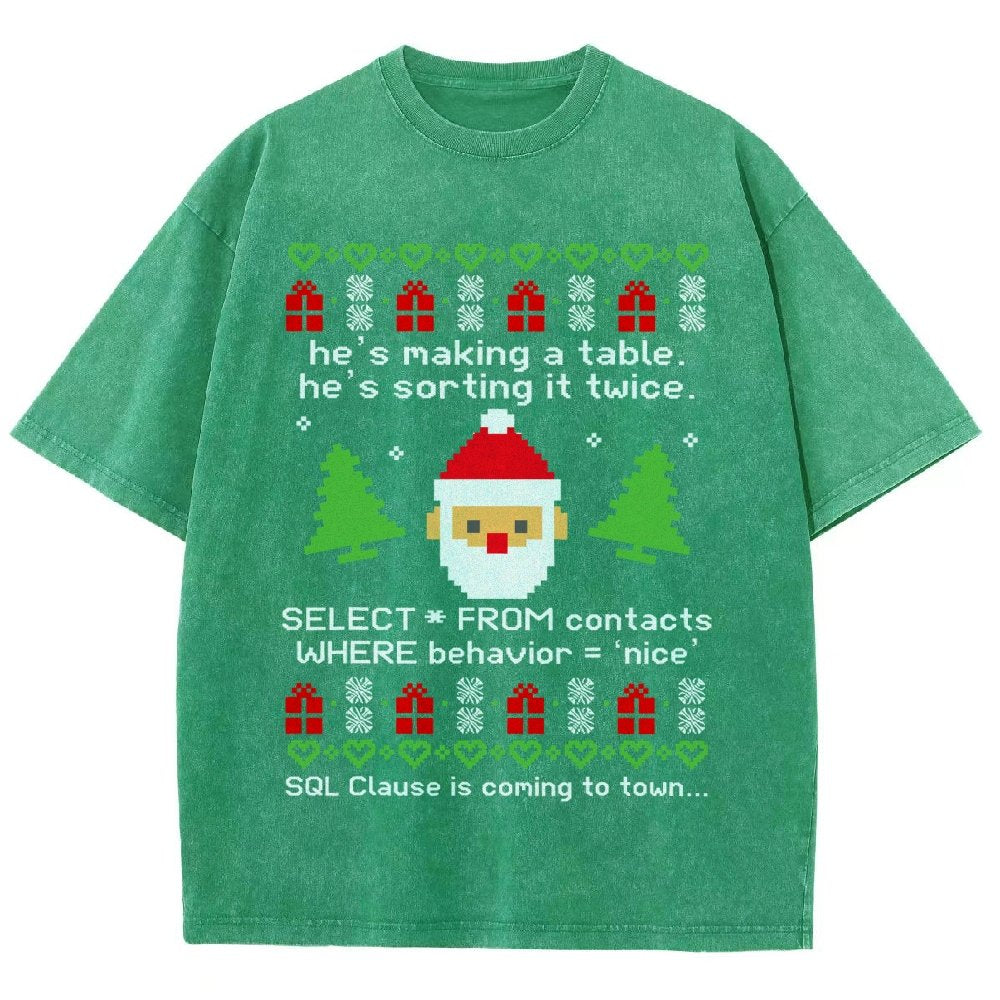 He's Making A Table Christmas Vintage Distressed T-shirt