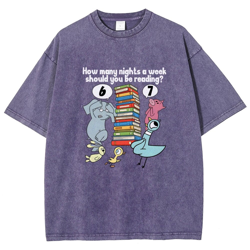 How Many Nights A Week Should You Be Reading 6-7 Vintage Distressed T-shirt