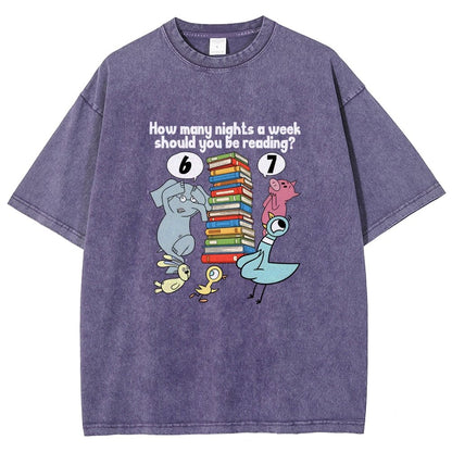 How Many Nights A Week Should You Be Reading 6-7 Vintage Distressed T-shirt