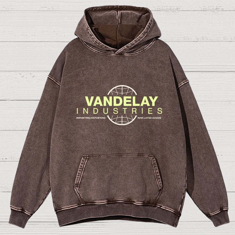 Vintage Distressed Hoodie with Retro - Style Brand