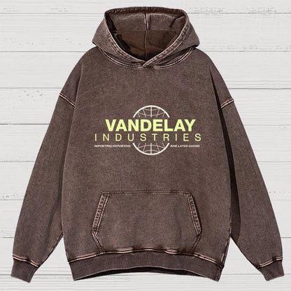 Vintage Distressed Hoodie with Retro - Style Brand