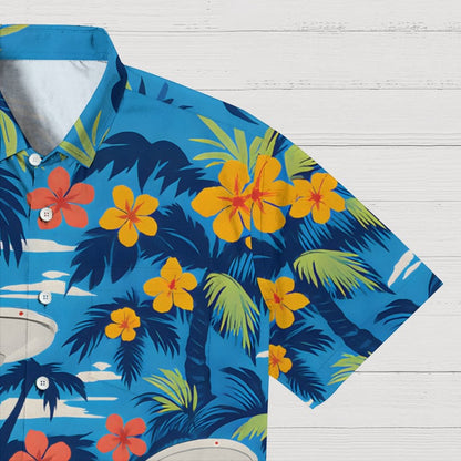 Space Ship Flower Geek Hawaiian Shirt