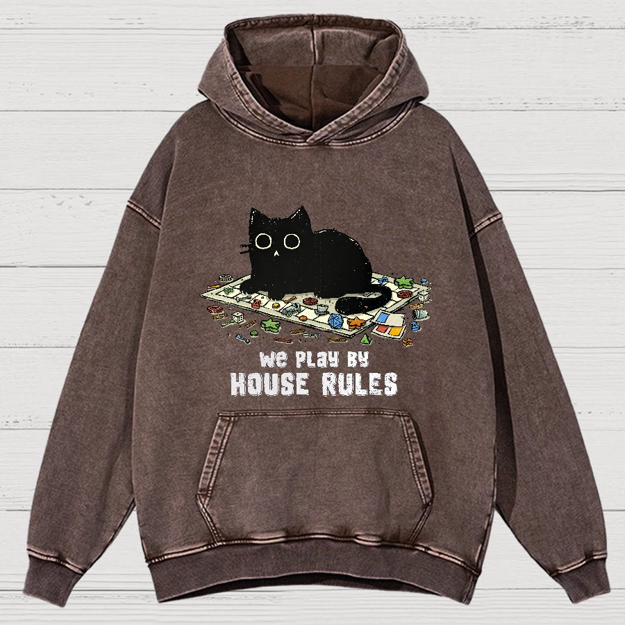 We Play By House Rules Vintage Distressed Hoodie