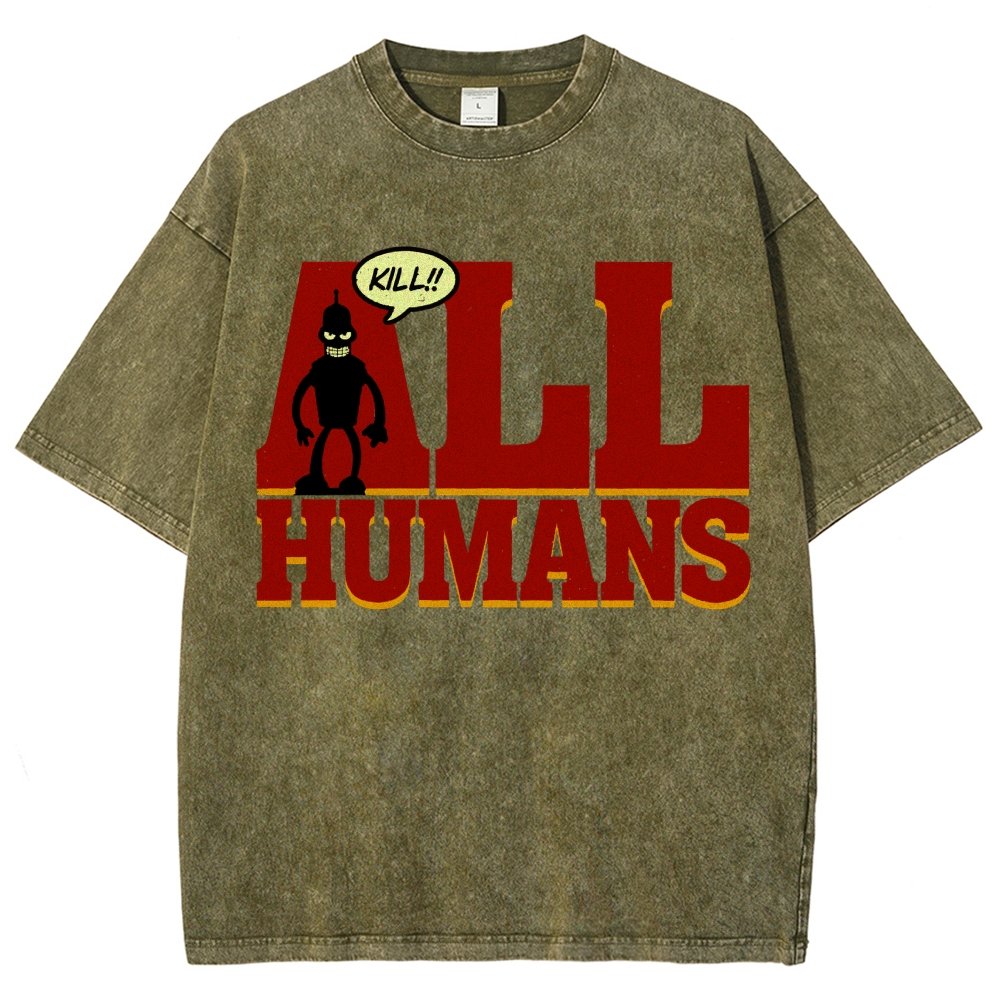 Kill All Humans! Vintage Distressed T-shirt