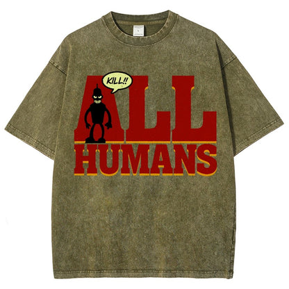 Kill All Humans! Vintage Distressed T-shirt