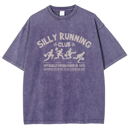 Funny Silly Running Club Vintage Distressed T-shirt