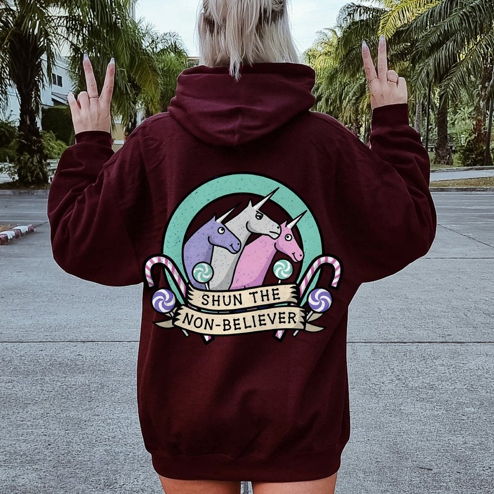 Shun The Non-Believer Printed Back Unisex Cotton Hoodie