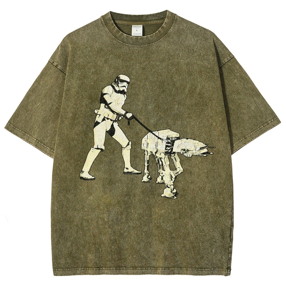 Empire Robot Dog-Planet Battles Vintage Distressed T-shirt