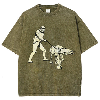 Empire Robot Dog-Planet Battles Vintage Distressed T-shirt