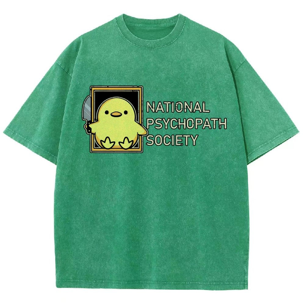 National Psychopath Sociaty Vintage Distressed T-shirt