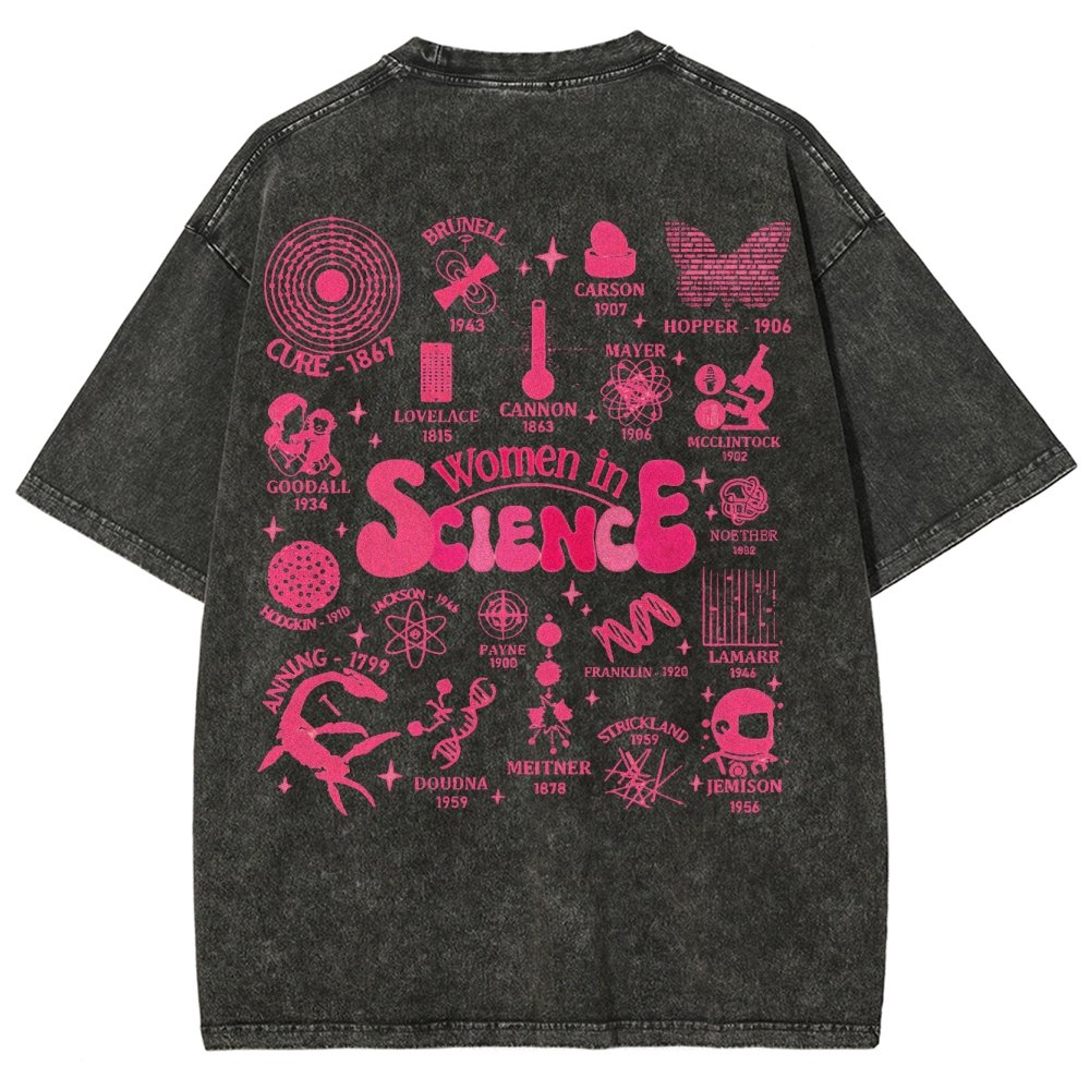 In Science Teacher Vintage Snowflake Washed T-Shir