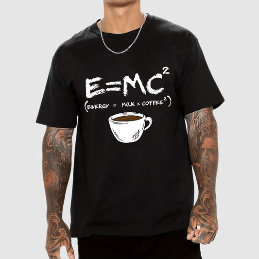 E = MC² Energy Equals Milk and Coffee Geek T-Shirt