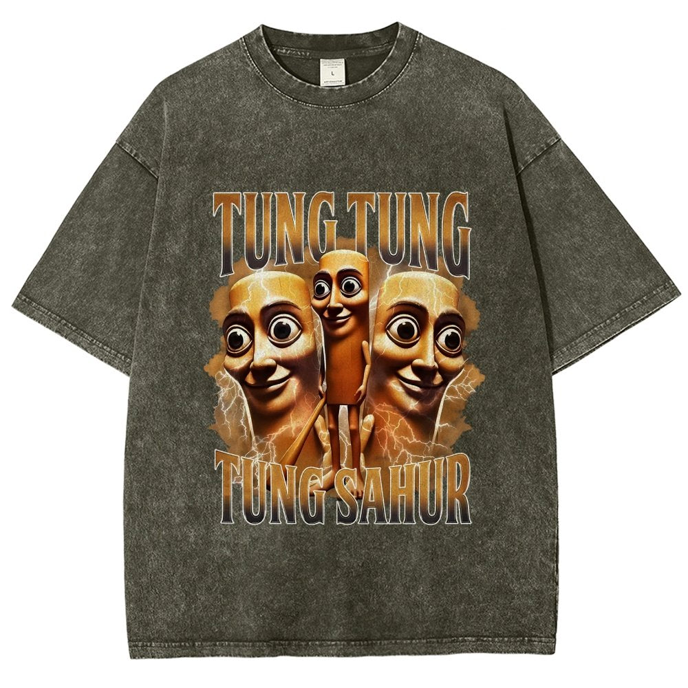 Tung Tung Tung Sahur Funny Vintage Distressed T-shirt