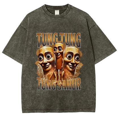 Tung Tung Tung Sahur Funny Vintage Distressed T-shirt