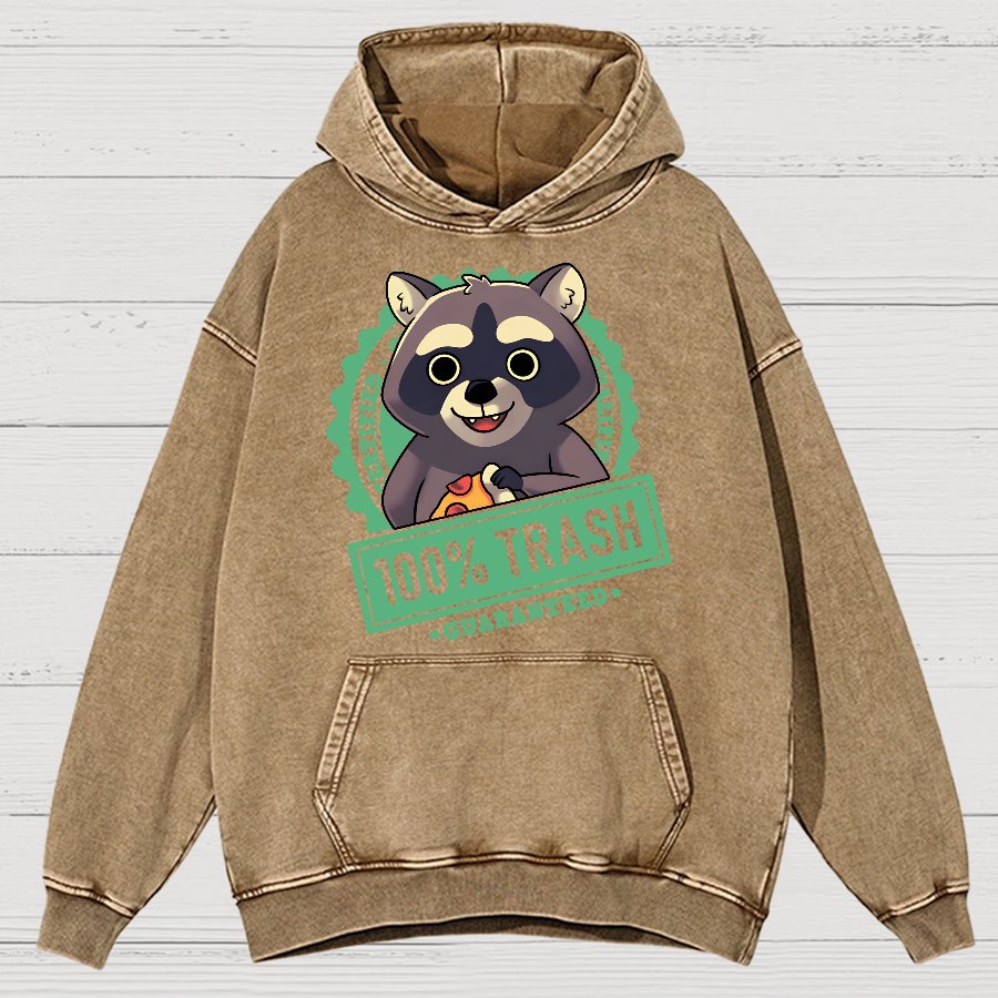 100% Cute Trash Panda Raccoon Seal Vintage Distressed Hoodie