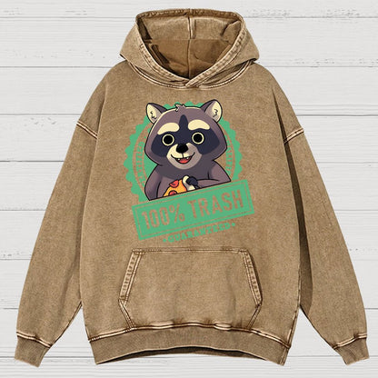 100% Cute Trash Panda Raccoon Seal Vintage Distressed Hoodie