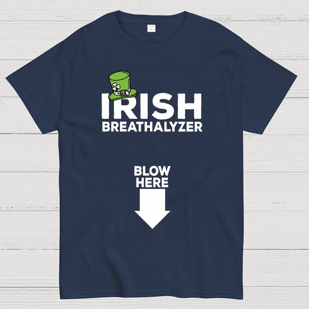 Irish Breathalyzer Blow here Funny St Patrick's Geek T-Shirt