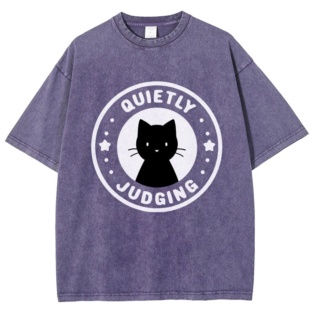 Quietly Judging Cat Vintage Distressed T-shirt