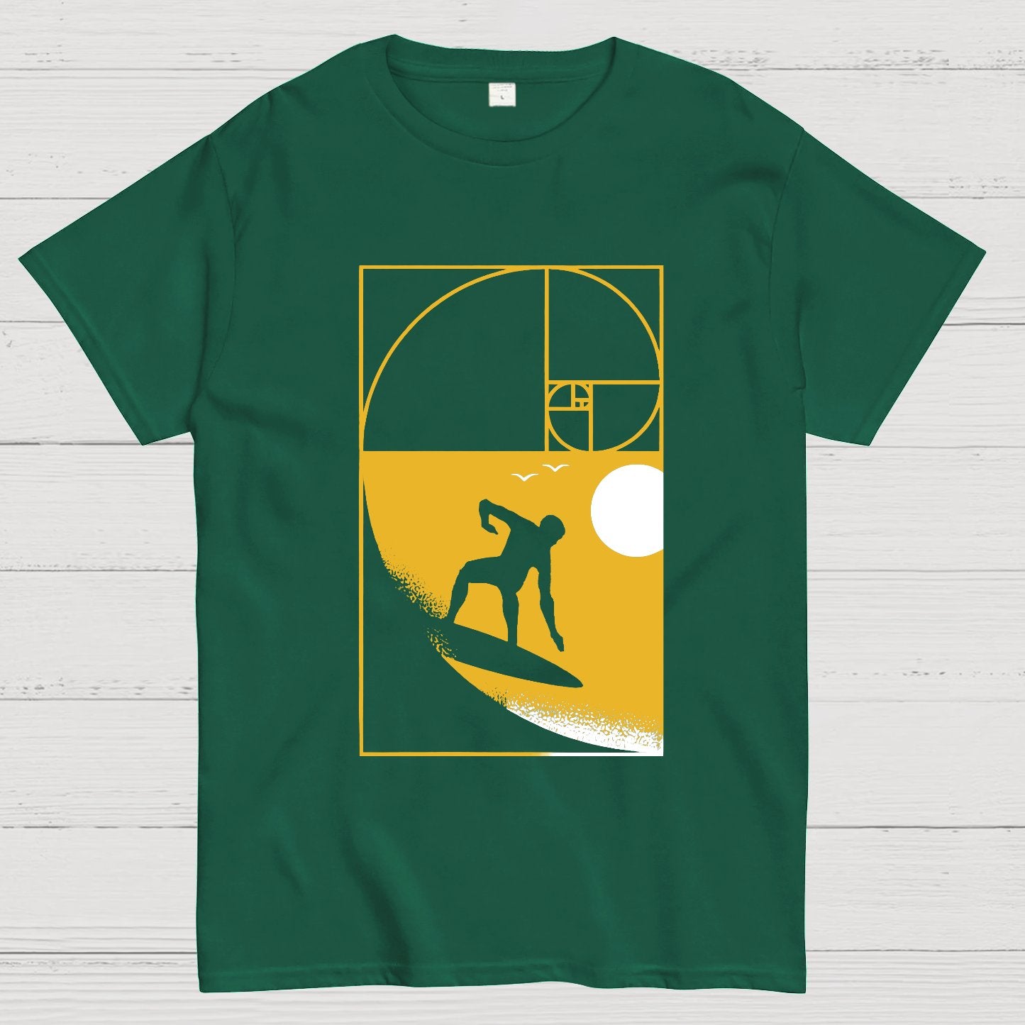 Golden Spiral Wave Geeky T-Shirt