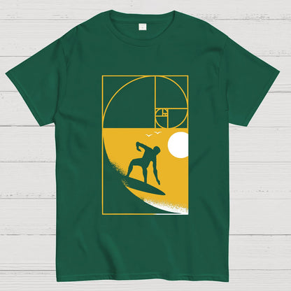 Golden Spiral Wave Geeky T-Shirt