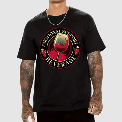 Emotional Support Beverage Wine Geek T-Shirt