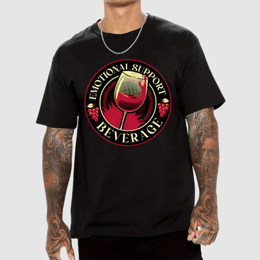 Emotional Support Beverage Wine Geek T-Shirt