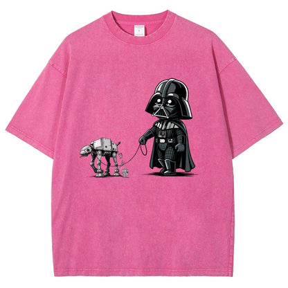 Dark Lord walking his dog Vintage Distressed T-shirt