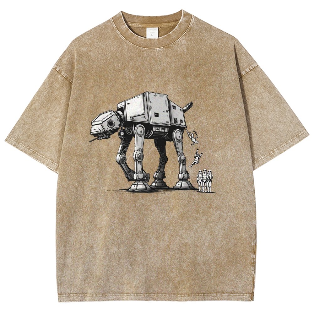 Mechanical Robot Dog Poop Vintage Distressed T-shirt