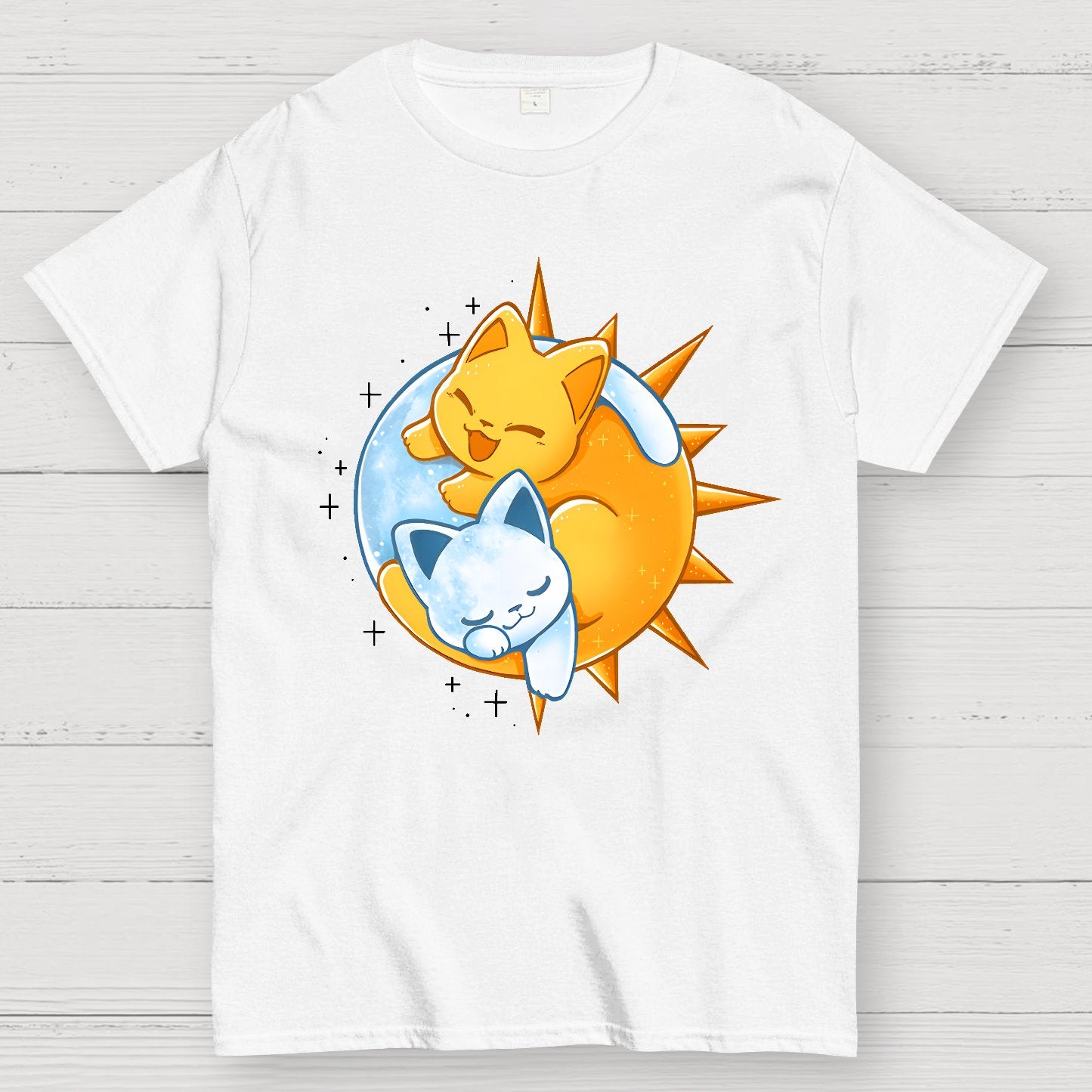 Sun Moon Kittens Geek T-Shirt