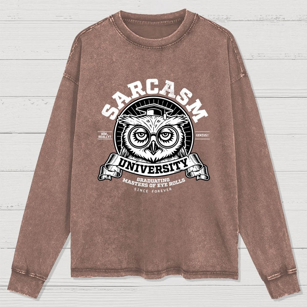 Sarcasm University Washed Long Sleeve Tee