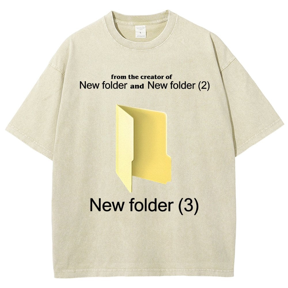 Humorous Internet meme New Folder (3) Vintage Distressed T-shirt