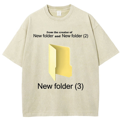 Humorous Internet meme New Folder (3) Vintage Distressed T-shirt