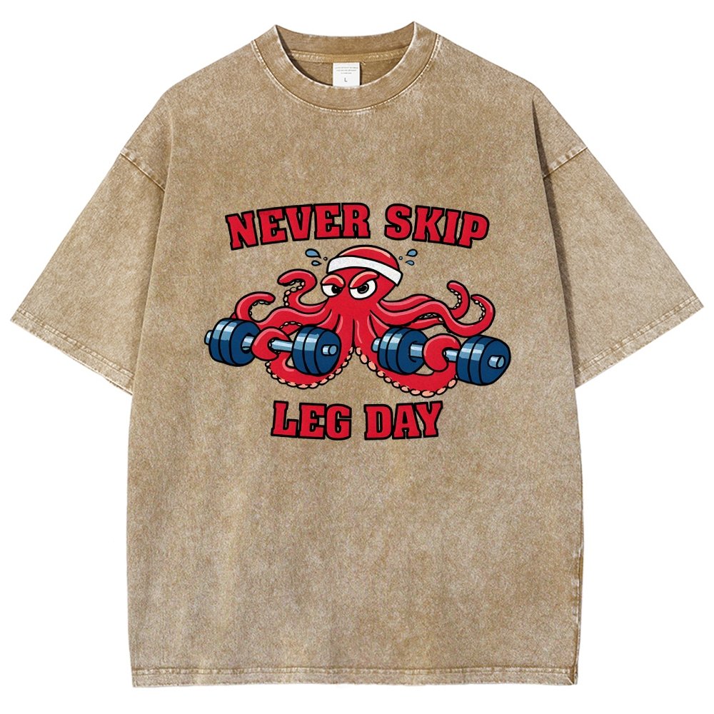 Octo-Leg Day Vintage Distressed T-shirt