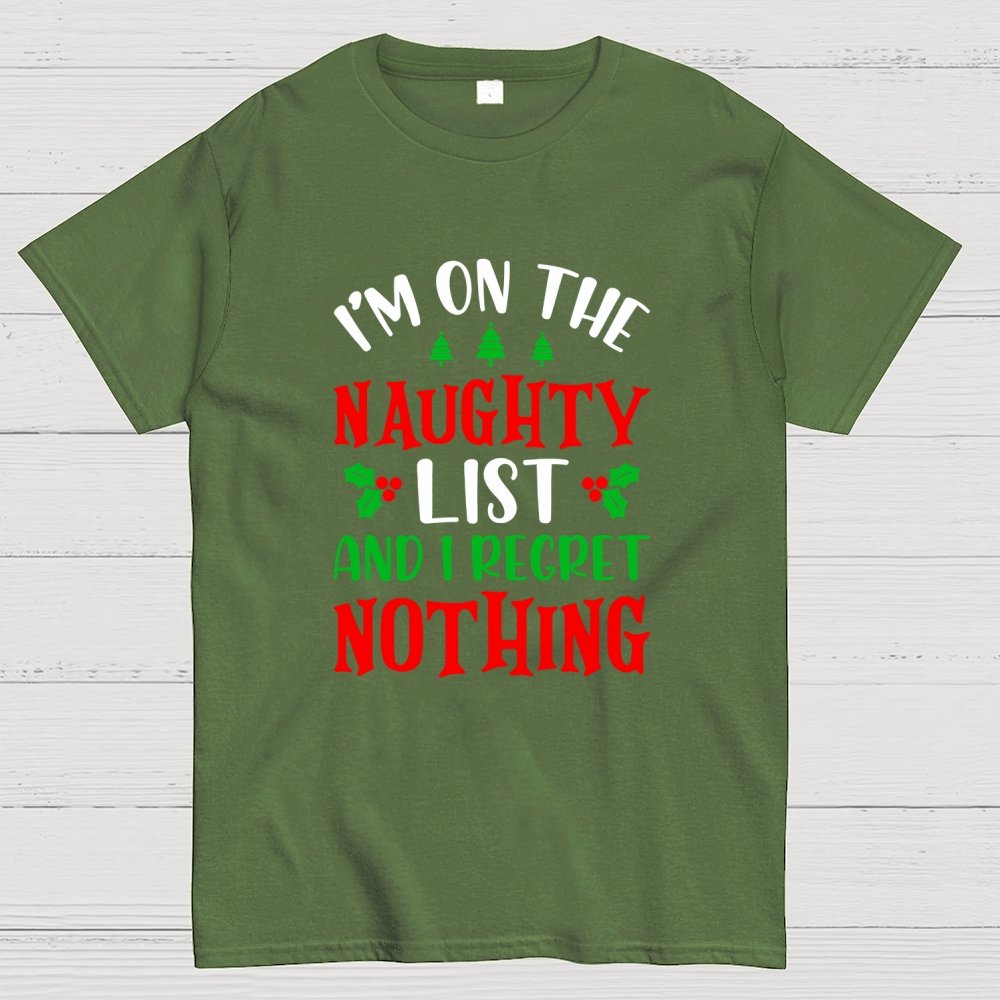 Naughty List And I Regret Nothing Geek T-Shirt