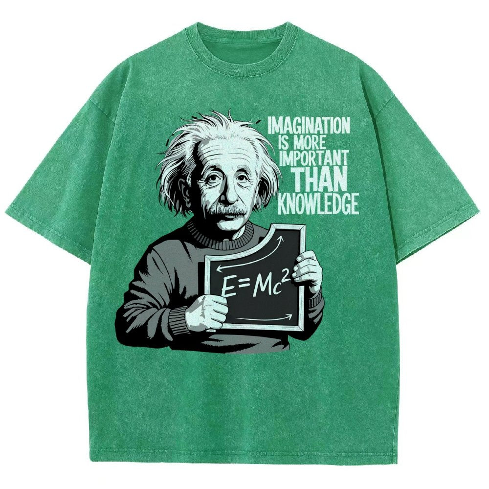 Imagination is more important than knowledge Vintage Distressed T-shirt