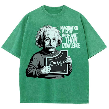 Imagination is more important than knowledge Vintage Distressed T-shirt