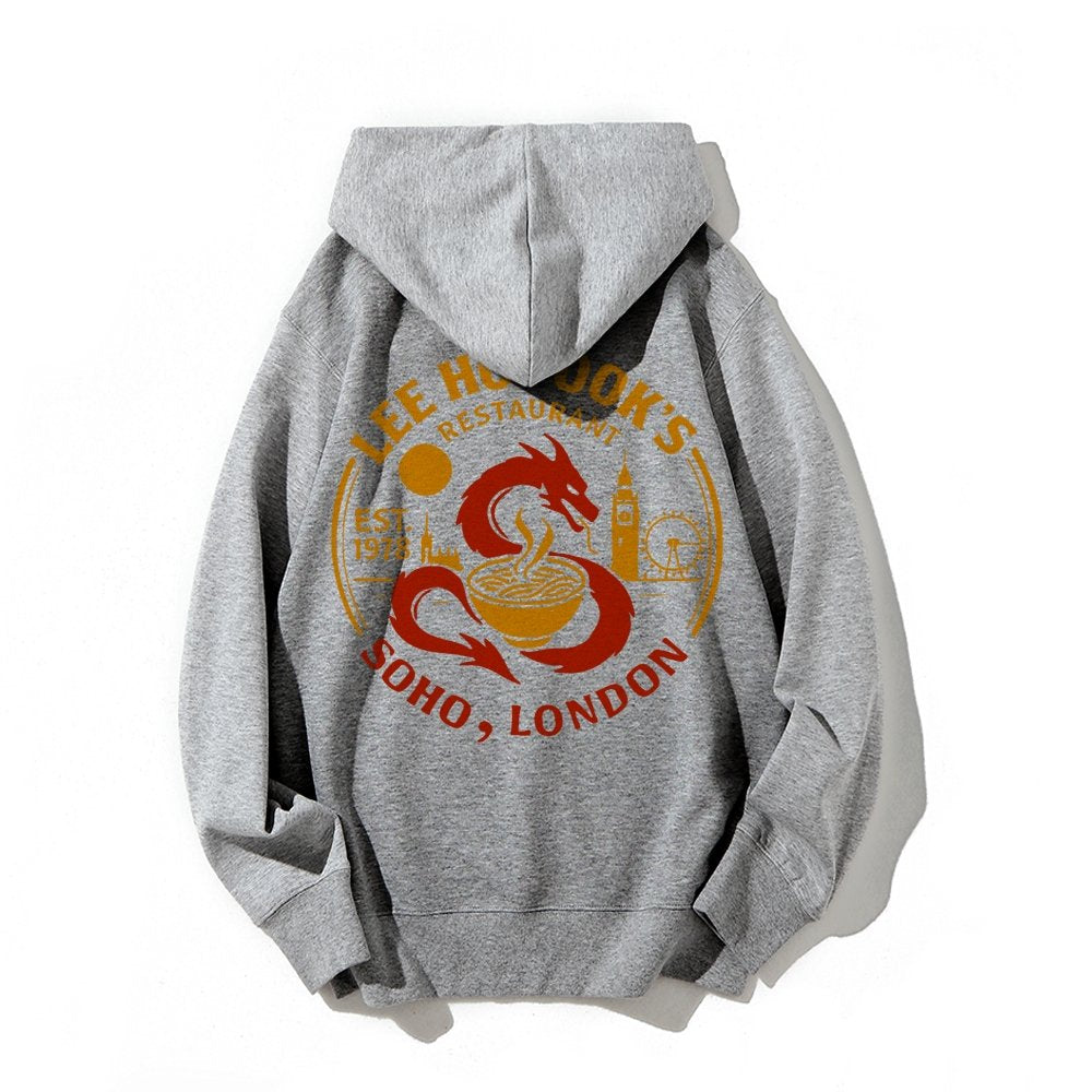 Lee Ho Fooks Printed Back Cotton Hoodie