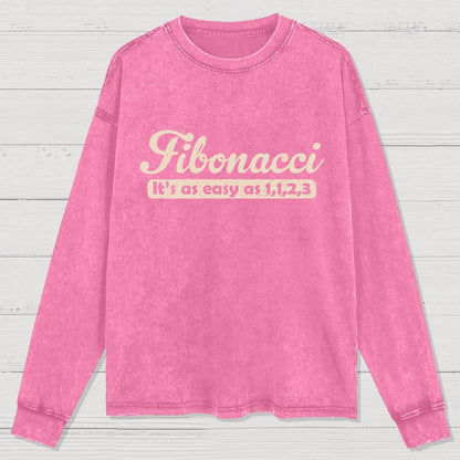 Fibonacci Funny Math Washed Long Sleeve Tee