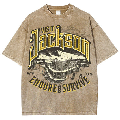 Visit Jackson Vintage Distressed T-shirt