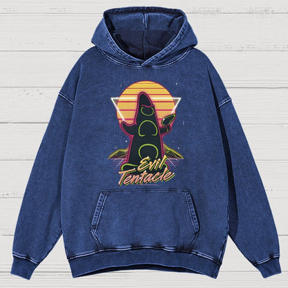 Retro Evil Tentacle Nerdy Vintage Distressed Hoodie