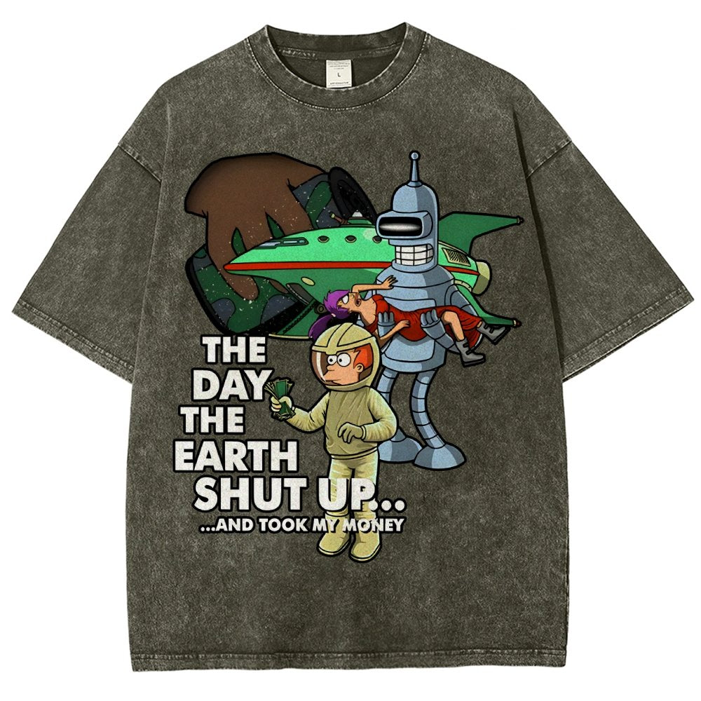 The day the earth shut up... Vintage Distressed T-shirt