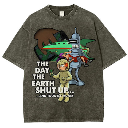 The day the earth shut up... Vintage Distressed T-shirt